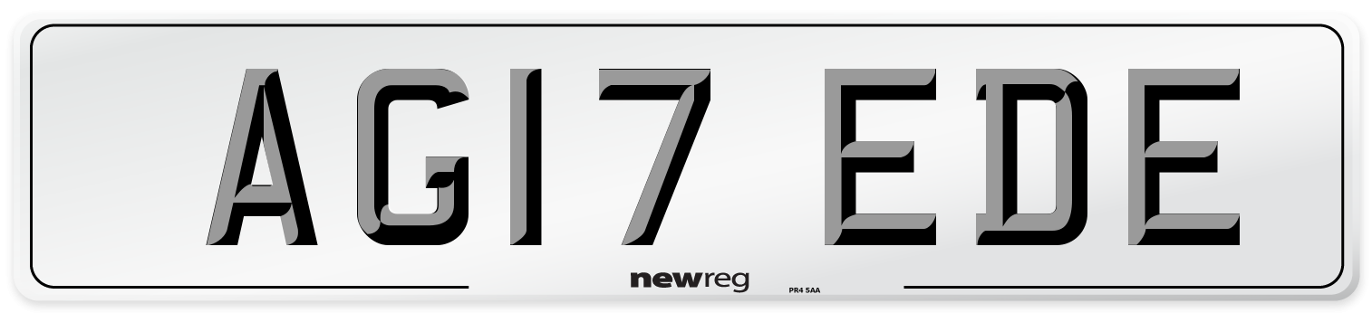 AG17 EDE Number Plate from New Reg